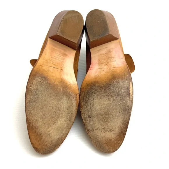 Anthro Comptoir Des Cotonniers camel brown Suede Ankle Boots Tan Heeled Boho 9